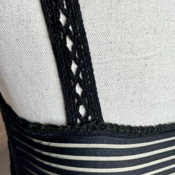 FREE PEOPLE BLACK MESH STRIPED SLEEVELESS DRESS SMALL - Picture 8 of 11